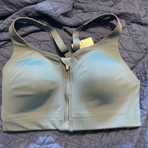 NWT athleta zip front bra
